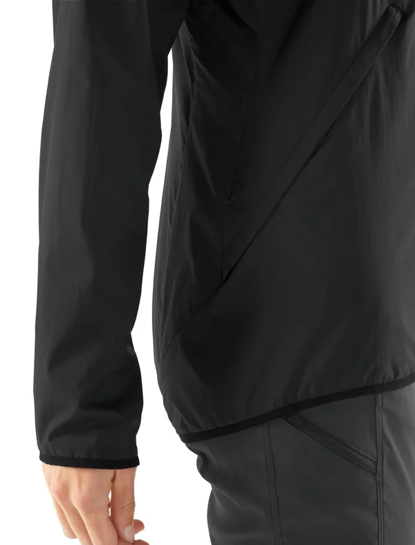Icebreaker Women's Black/Monsoon Coriolis II Hooded Windbreaker