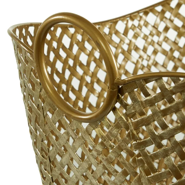 Zimlay Gold Metal Contemporary Storage Basket 16416