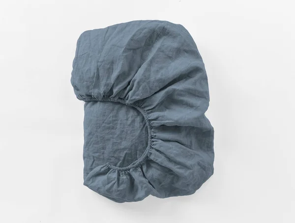 Coyuchi - Organic Relaxed Linen Fitted Sheet Cal King Harbor Blue