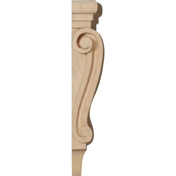 Ekena Millwork CORW05X02X16PTGM 5 1/8x22W x 2 3/8x22D x 15 1/2x22H Medium Traditional Pilaster Wood Corbel - Mahogany