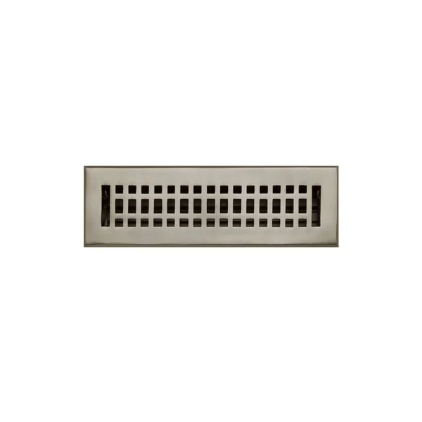 Signature Hardware 905449-2-14 Contemporary Brass Floor Register - 2-1/4x22 x 14x22 (3-7/8x22 x 15-3/8x22Overall) Brushed Nickel