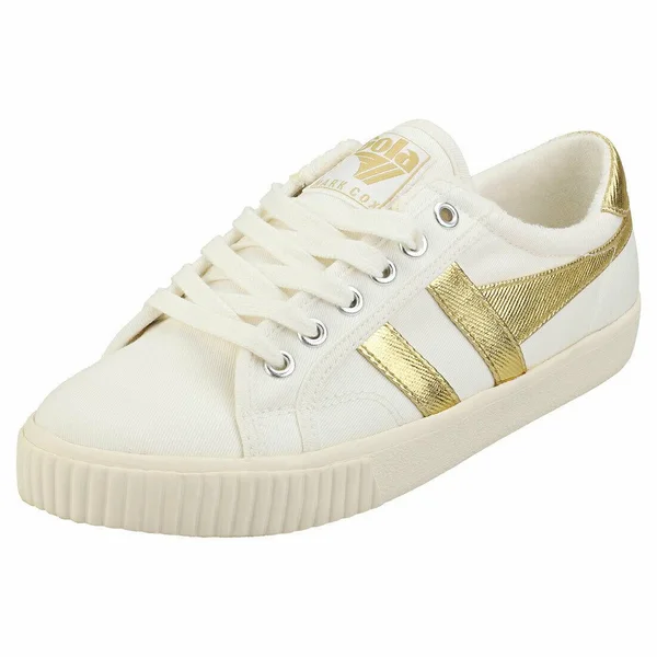 Gola Women's Tennis Mark Cox Sneakers, 5, Off White/Gold