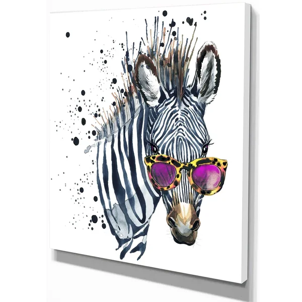Design Art Animal &Funny Zebra Watercolor& Painting, Blue