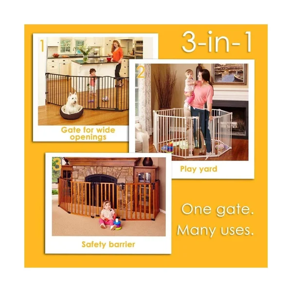 North States 3-in-1 Arched Decor Extra Wide Gate, Matte Bronze, 144x22