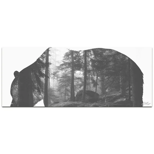 Grizzly Bear Forest - Contemporary Metal Animal Silhouette Art