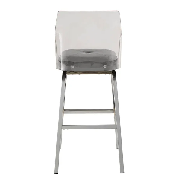 Set of 2 29x22 Svana Chrome Finish Velvet Barstools Blue/Steel - Inspire Q