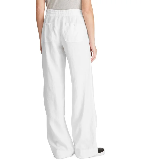 Lauren Ralph Lauren Wide-Leg Linen Pants - White
