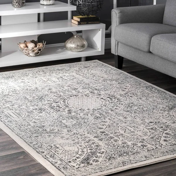 nuLOOM Minta Vintage Area Rug, 4& Round, Blue