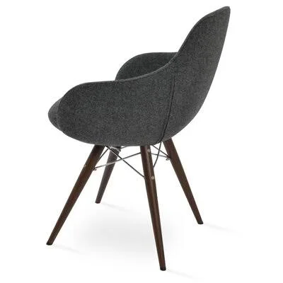 Gazel Arm MW Dining Chair sohoConcept Upholstery Color: Dark Gray - Leg Color: Black