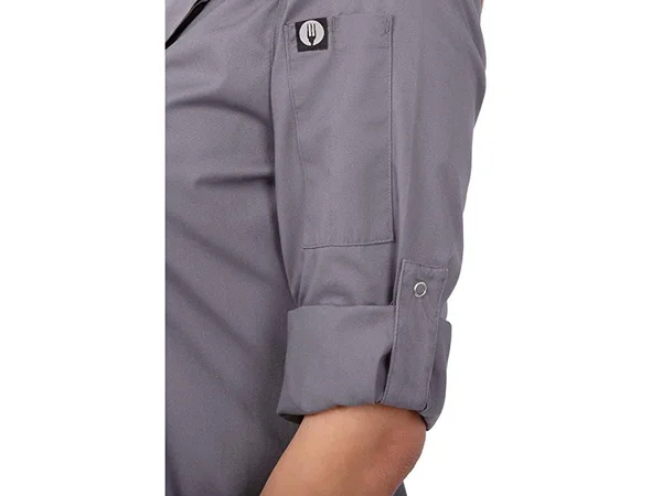 Chef Works BCWMC007GRY2XL Lansing Women's Chef Coat Gray 2XL