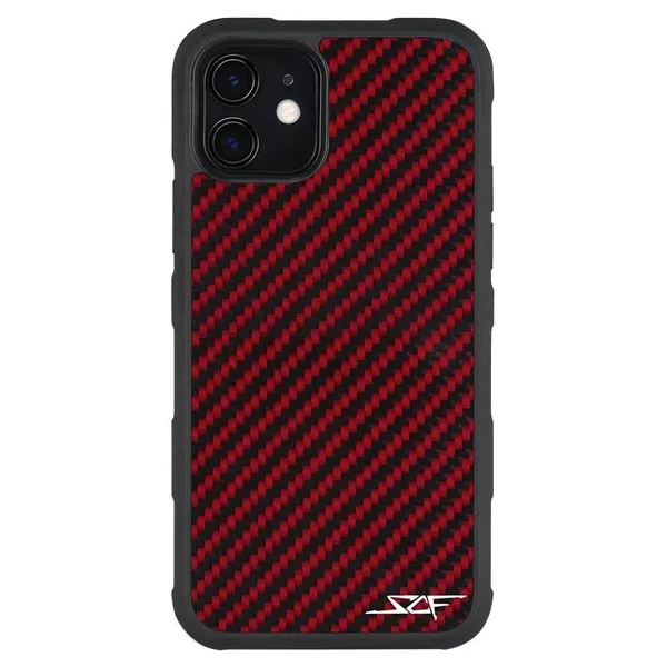 iPhone 11 Red Carbon Fiber Case - Armor Series
