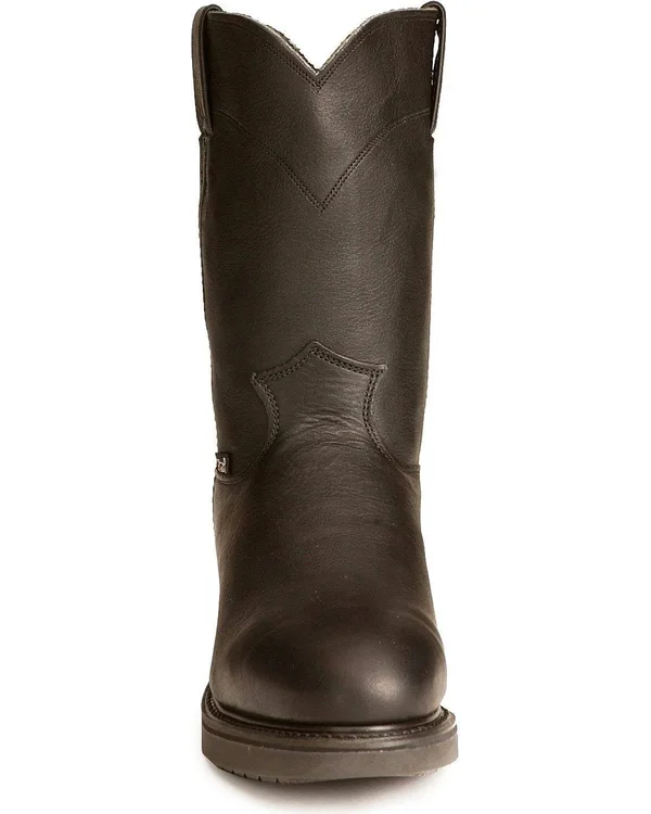 Justin Men's Conductor Black Steel Toe Work Boots - 4767 - Size 9.5