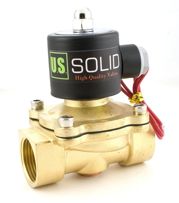 U.S. Solid 1x22 Brass Electric Solenoid Valve 24VDC Normally Closed Viton Air Water Fuel