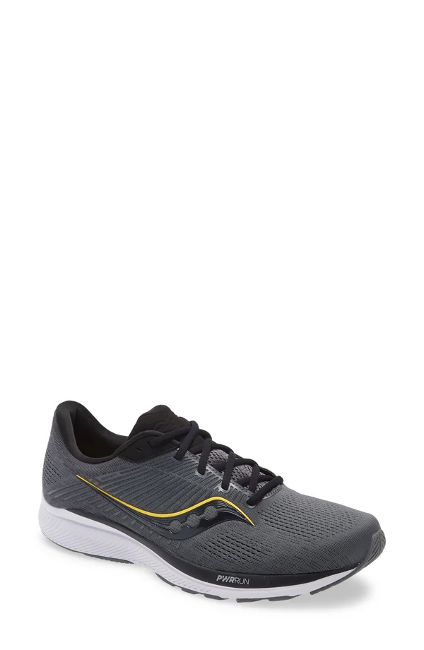 Saucony Men's Guide 14 Charcoal, Vizigold, 7.5, 2E