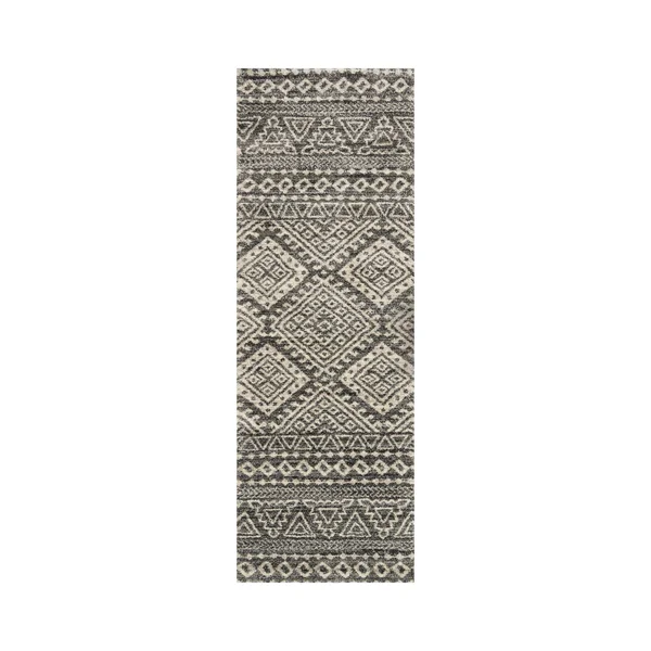 Loloi Emory EB-08 9&2x22 x 12&7x22 Graphite, Ivory Rug