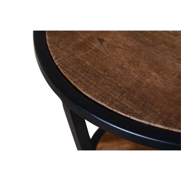 Powell Elton Metal and Wood Three Tier Side Table in Black - PCYMX270