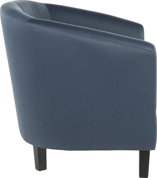 LumiSource Claudia Contemporary Accent Chair in Black Wooden Legs and Slate Satin