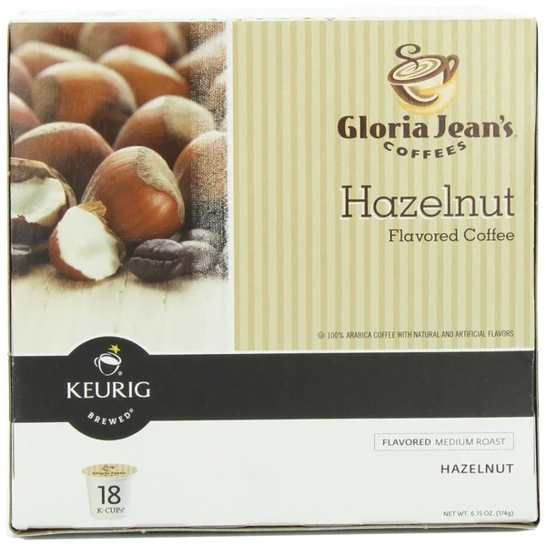 Gloria Jean&s Coffee K-Cups, Hazelnut - 18 count