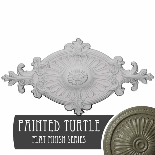 23 1/2 inchw x 12 1/4 inchh x 1 1/2 inchp Quentin Ceiling Medallion, Hand-Painted Painted Turtle