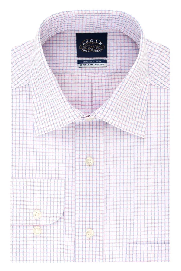 Eagle Men's Classic-Fit Gingham Dress Shirt - Coral