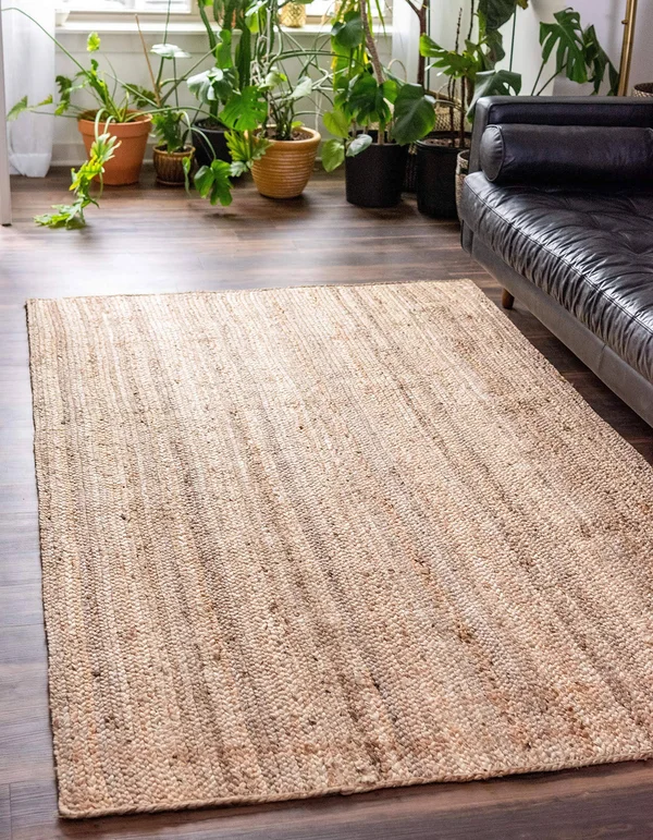 Unique Loom Dhaka Braided Jute Area Rug (9& x 12& - Natural)