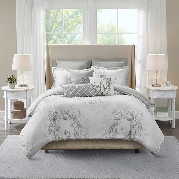 Harbor House Sea Breeze 3-Piece King Comforter Set in Grey/White