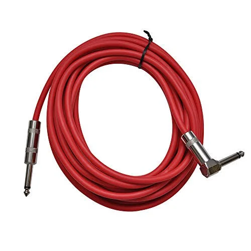 Seismic Audio 6 Pack of Colored 20 Foot Right Angle to Straight Guitar Instrument Cables Multi-colors - SAGC20R-BRPGYO