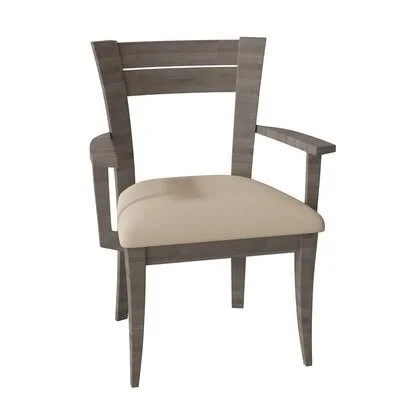 Tylor Ladder Back Arm Chair Corrigan Studio Leg Color: Shadow - Upholstery Color: Linen