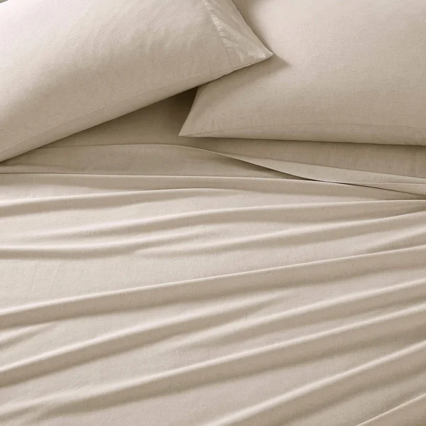 Reborn Recycled Fiber Heather Percale Sheet Set - Queen - Grey