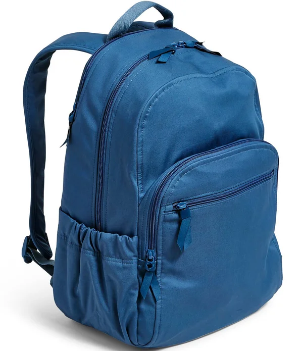 Vera Bradley Campus Backpack - Turquoise Sky-Recycled Cotton