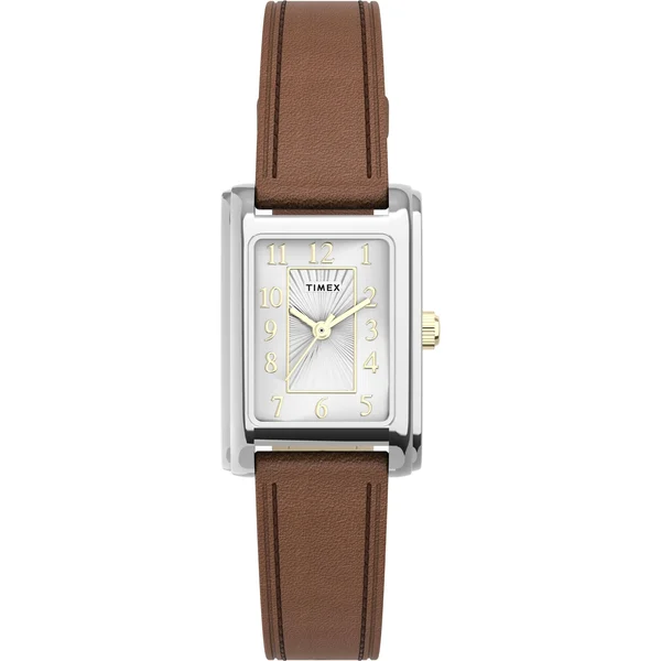 Timex Women's TW2U06100 Meriden Dark Brown/Silver Leather Strap Watch