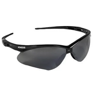 Jackson Safety V30 Nemesis Safety Glasses 25688, Smoke Mirror with Black Frame