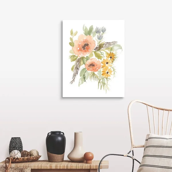 Late Summer Flowers I, Large Solid-Faced Canvas Wall Art Print, Great Big Canvas