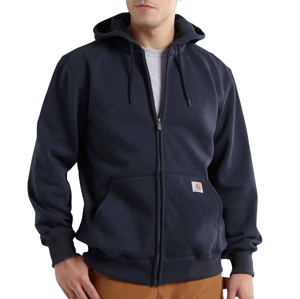 Carhartt Men's Rain Defender Paxton Heavyweight Zip-Front Hooded Sweatshirt - New Navy-Large