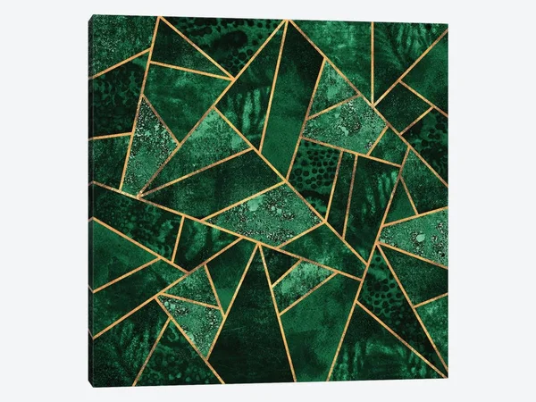 Elisabeth Fredriksson Canvas Art Prints - Deep Emerald ( Decorative Elements > Patterns > Geometric Patterns art)