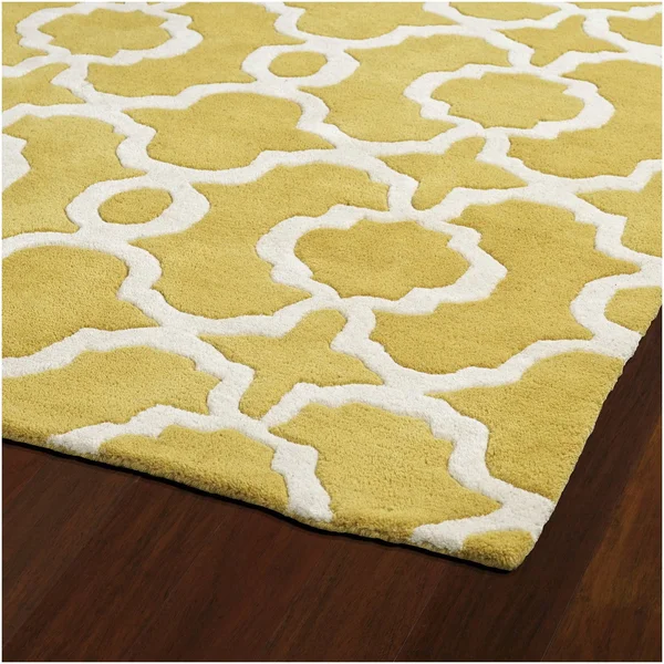 Kaleen Revolution REV03-28 Rug in Yellow - 3 Foot 9 inch Round