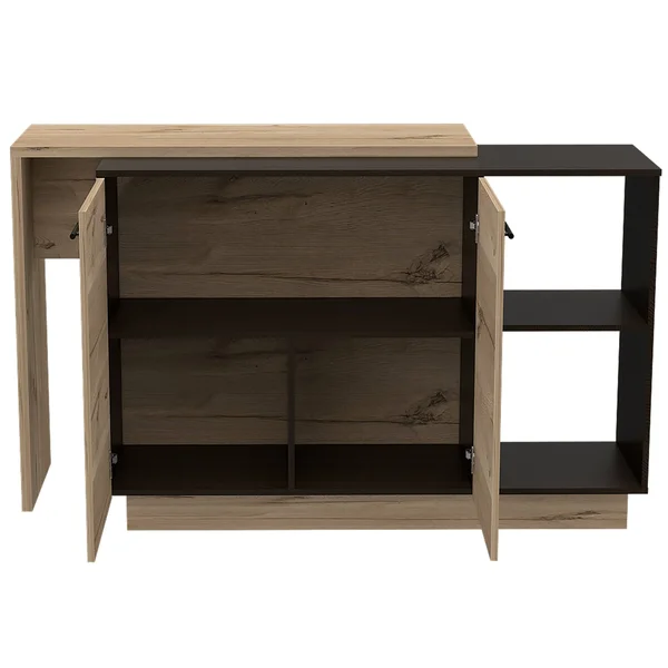 FM Furniture Aspen Kitchen Island Black Wengue