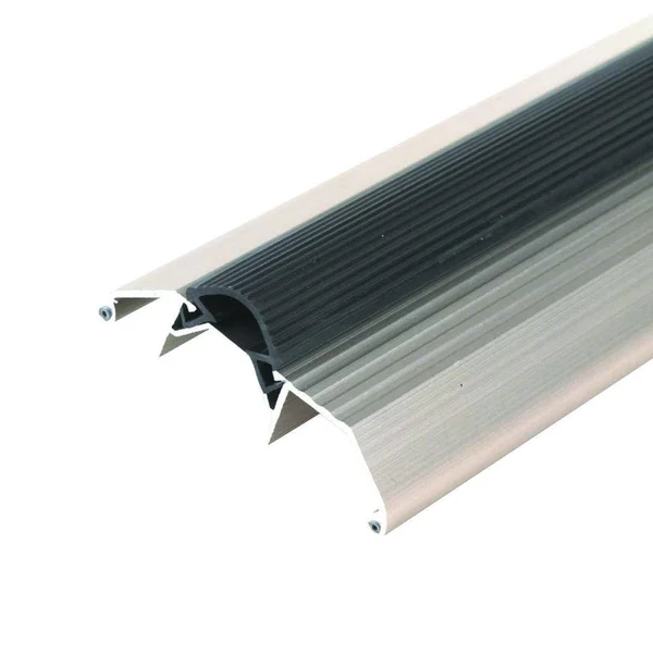 M-D Building Products Deluxe High 3-3/4 in. x 45 in. Satin Nickel Aluminum Threshold with Vinyl Seal