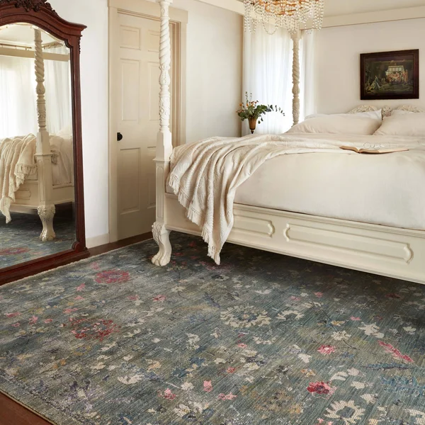 Alexander Home Jewel Boho Distressed Vintage Area Rug - 5& x 7&-10x22 - Denim - Multi