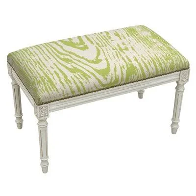 Verner Wood Bench House of Hampton Color/Pattern: Antique White/Animal Print