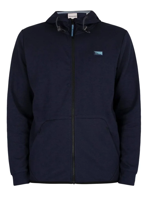 Jack & Jones Mens&s Air Zip Hoodie - Navy Blazer, AIR-ZIPHOOD, Size: L