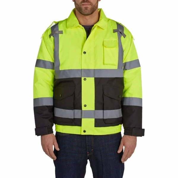 Utility Pro Men's Hi-Vis Quilt-Lined Bomber Jacket Tall - Yellow/Black