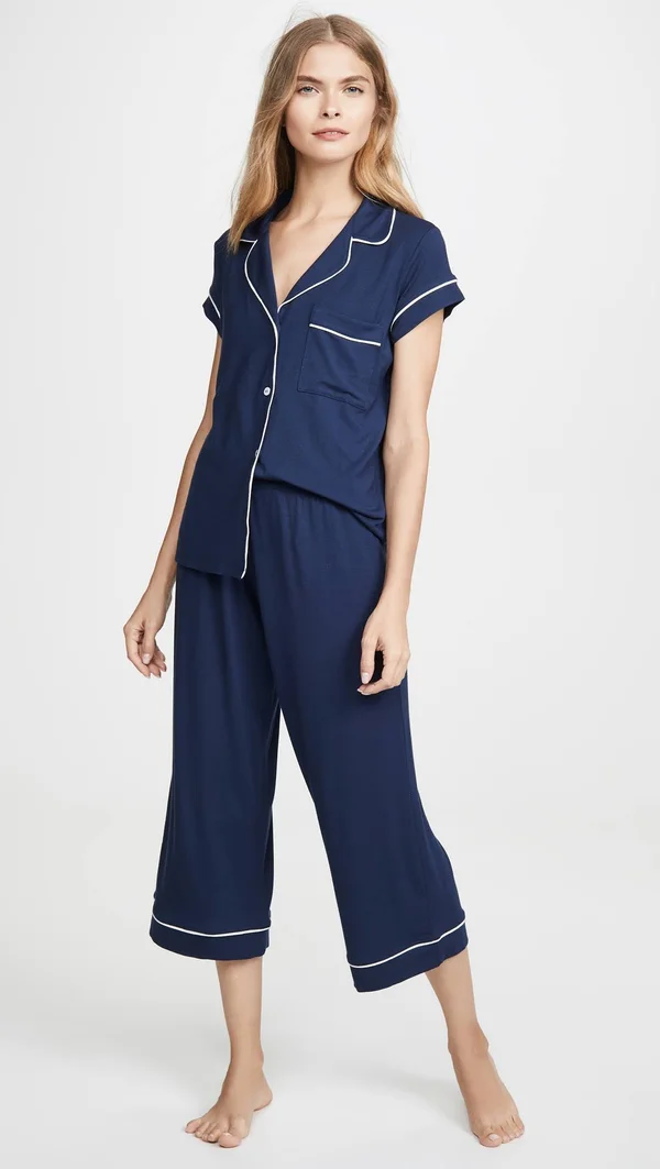 Eberjey Gisele Short Sleeve Crop PJ Set