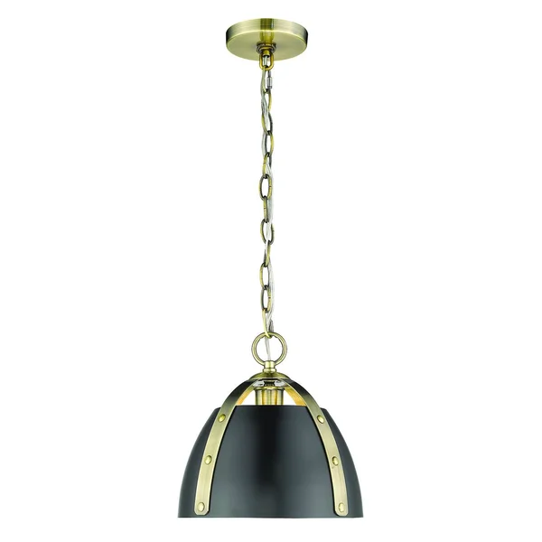 Golden Aldrich Small Pendant - Aged Brass - 6928-S AB-BLK