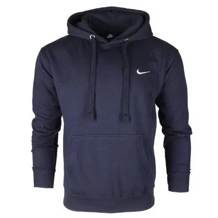 Nike Men's Athletic Wear Embroidered Swoosh Fleece Gym Active Pullover Hoodie XL - Navy 473