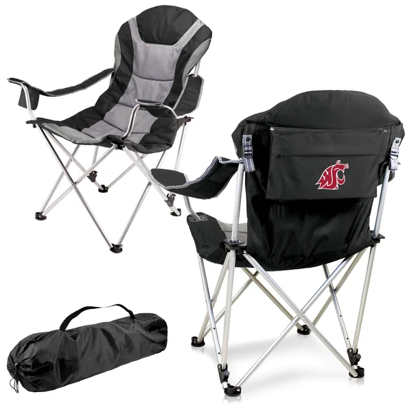 Black Washington State Cougars Reclining Camp Chair