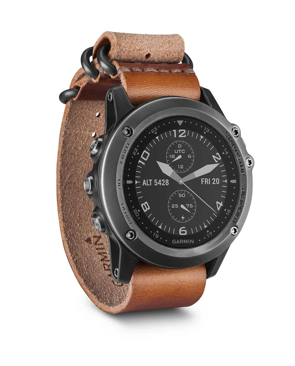 Garmin Fenix 3 Sapphire GPS Watch - Gray w/ Leather Strap