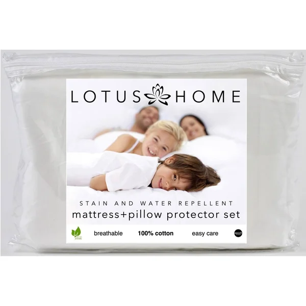 Stayclean Cotton Water and Stain Resistant Fitted Bed Protector Set, Twin