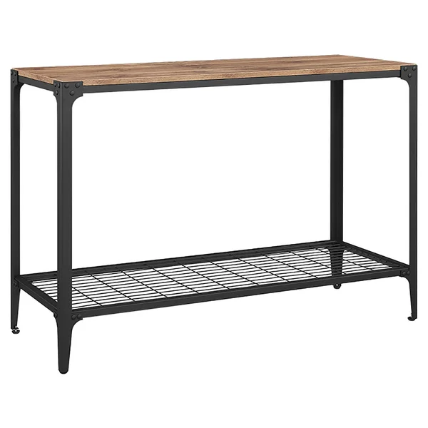 Angle Iron Rustic Wood Sofa Entry Table Barnwood Saracina Home