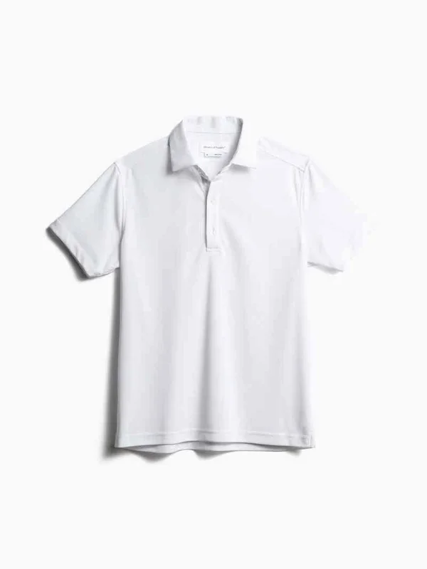 Ministry of Supply White M&s Apollo Performance Short Sleeve Polo - US Medium